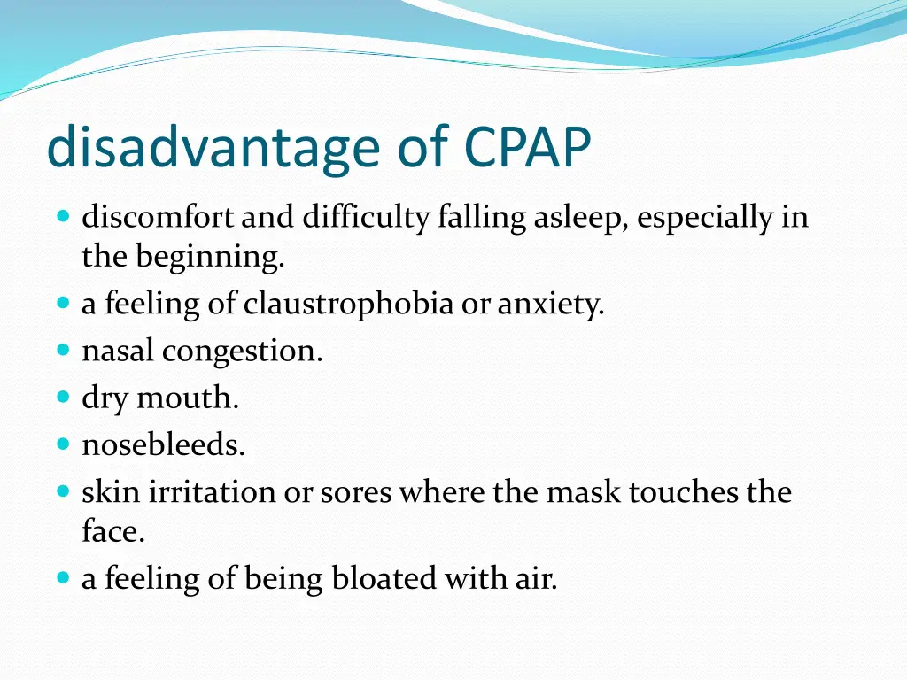 disadvantage of cpap