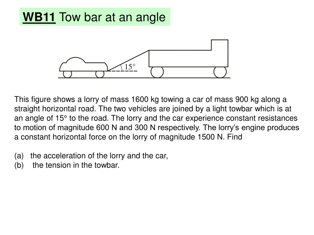 wb11 tow bar at an angle