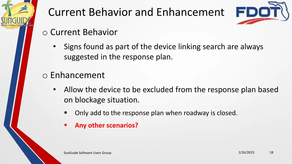 current behavior and enhancement 1