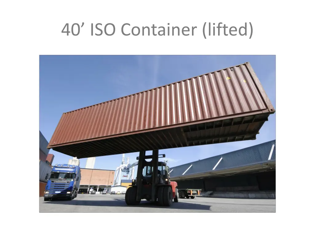 40 iso container lifted