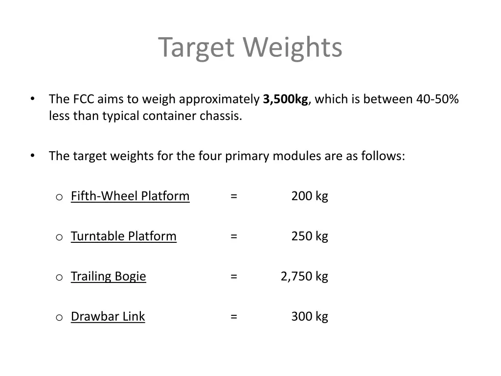 target weights