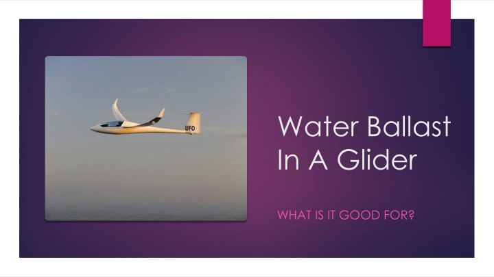 water ballast in a glider