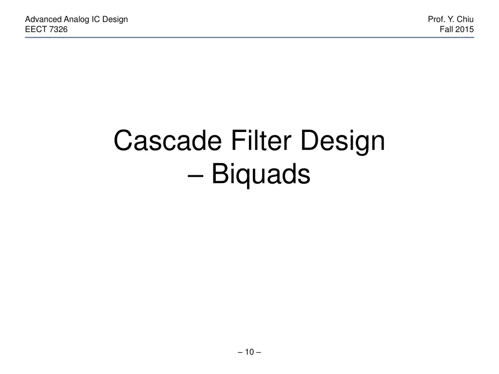 advanced analog ic design eect 7326 9