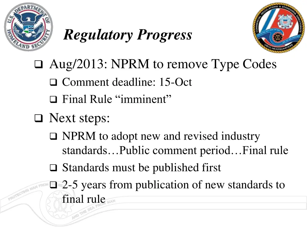 regulatory progress