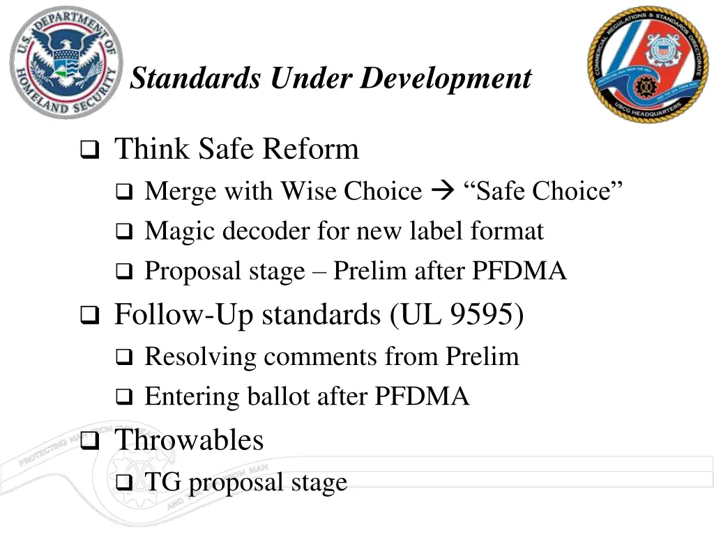 standards under development 1