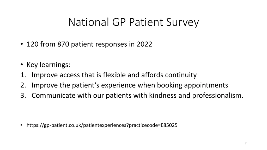 national gp patient survey