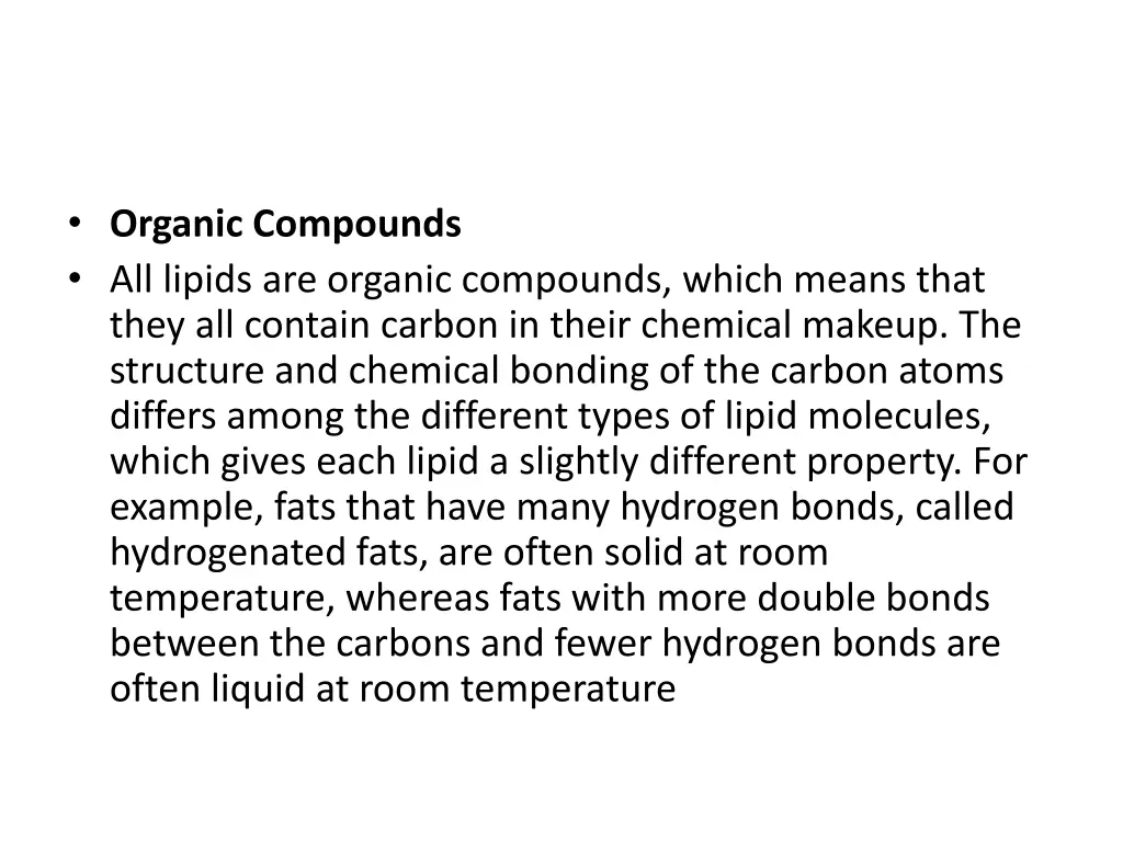 organic compounds all lipids are organic