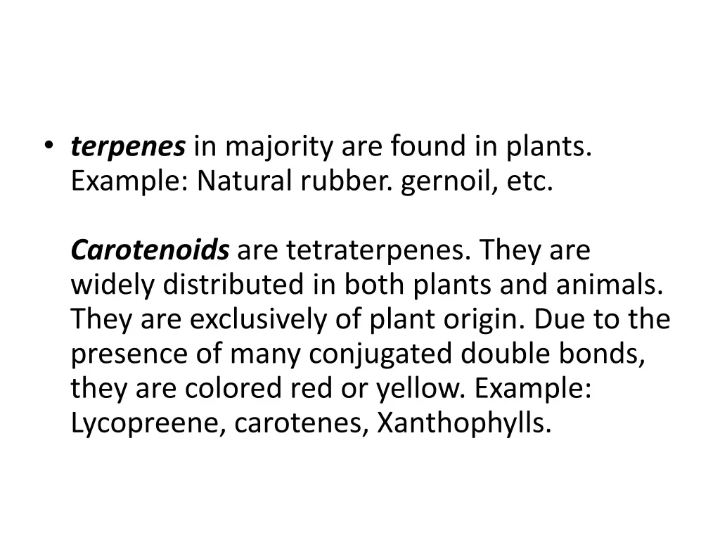 terpenes in majority are found in plants example