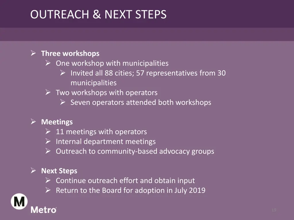 outreach next steps