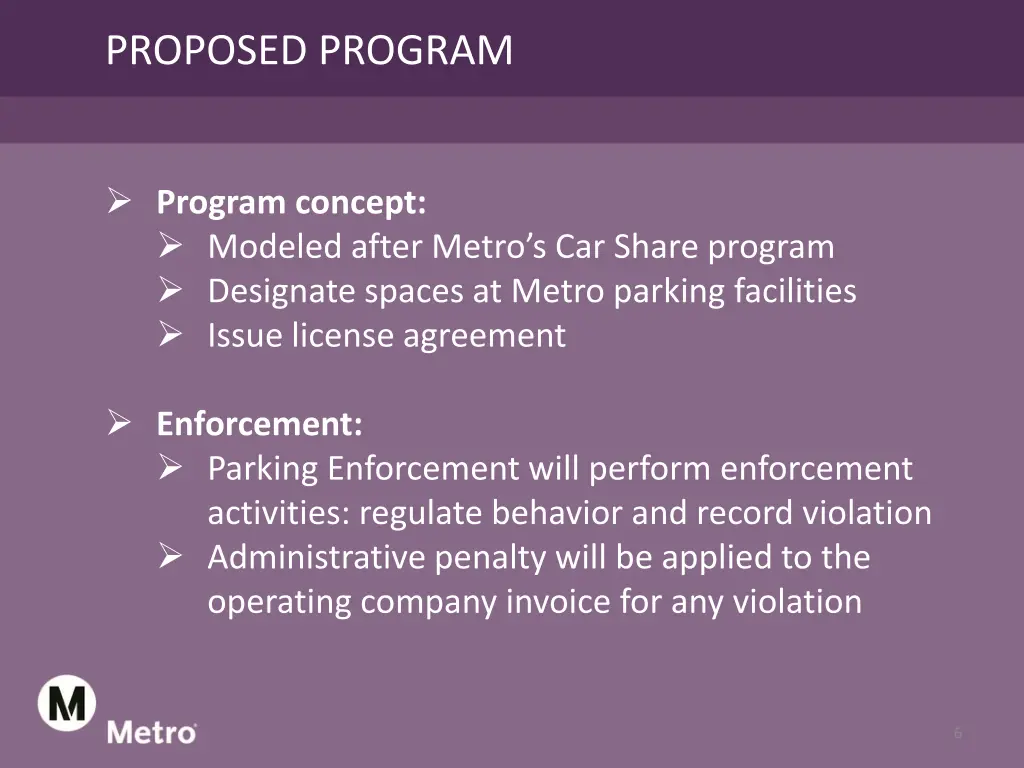 proposed program