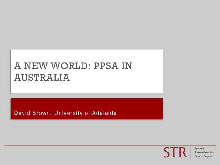 a new world ppsa in australia