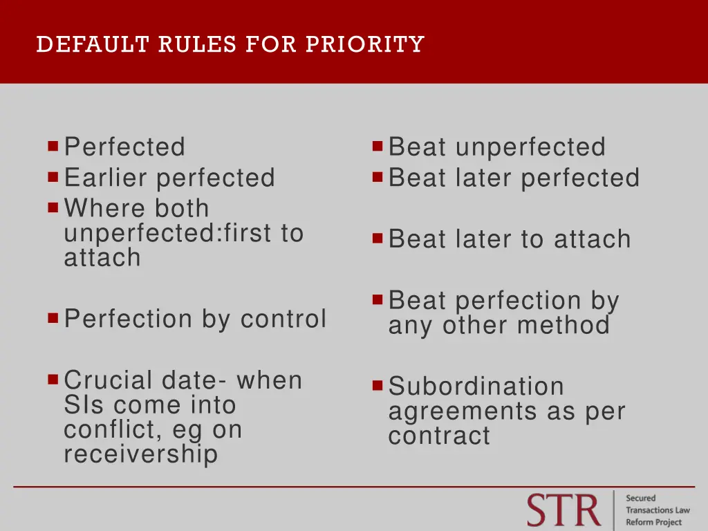 default rules for priority