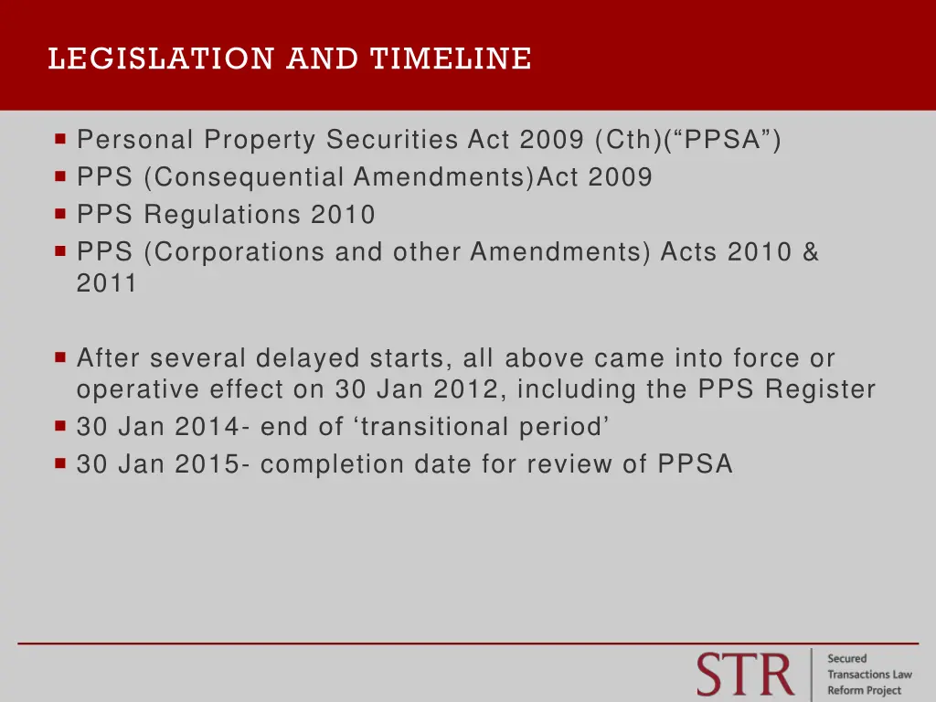 legislation and timeline