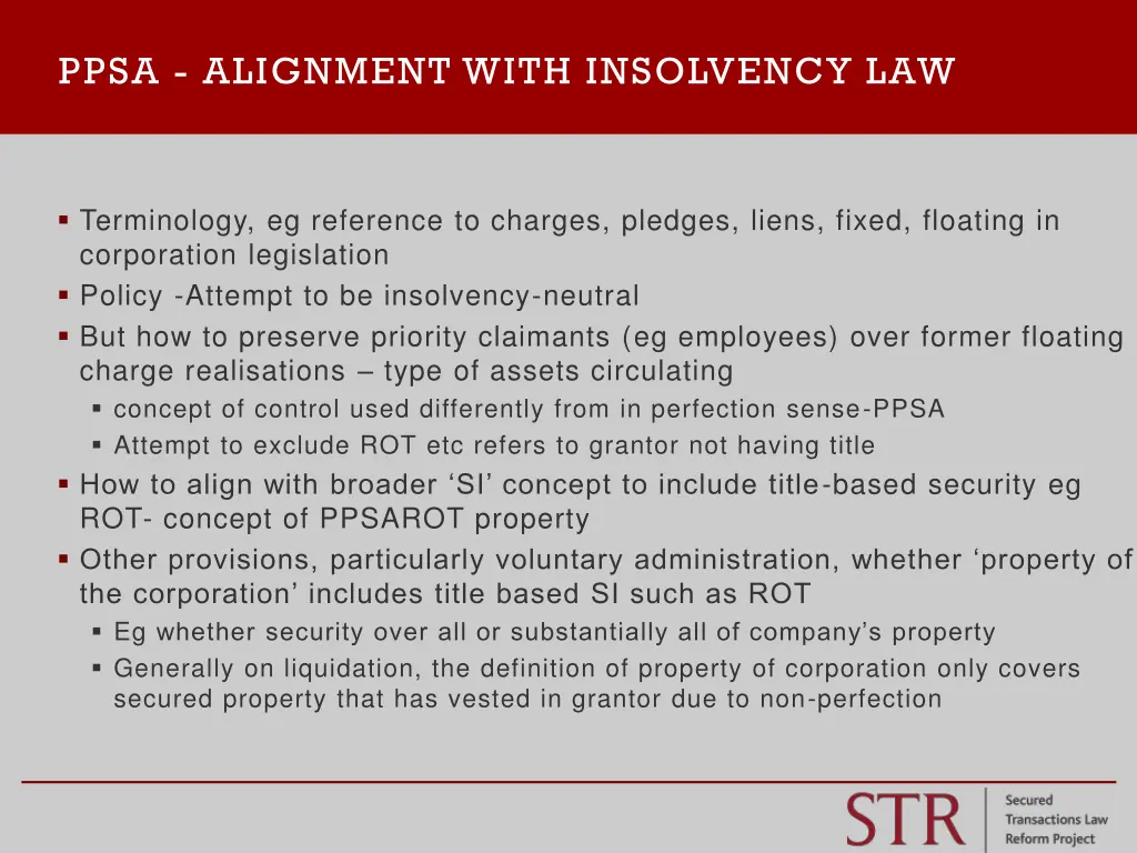 ppsa alignment with insolvency law