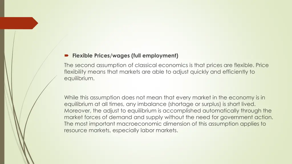 flexible prices wages full employment