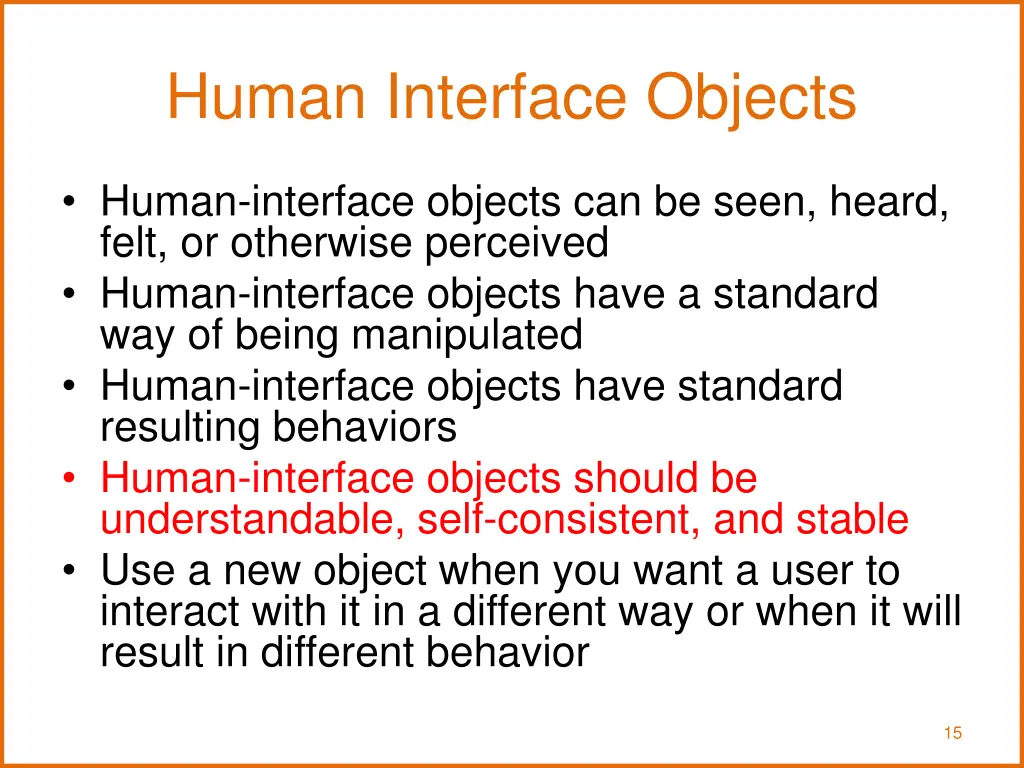 human interface objects