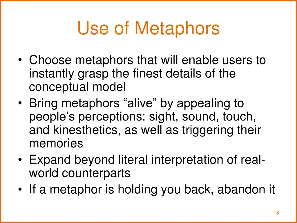 use of metaphors