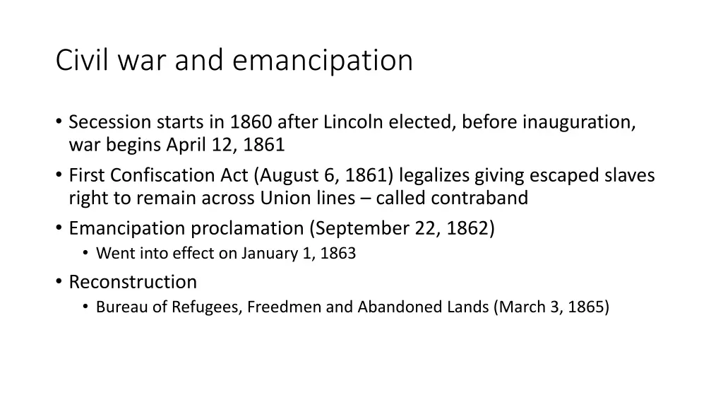 civil war and emancipation