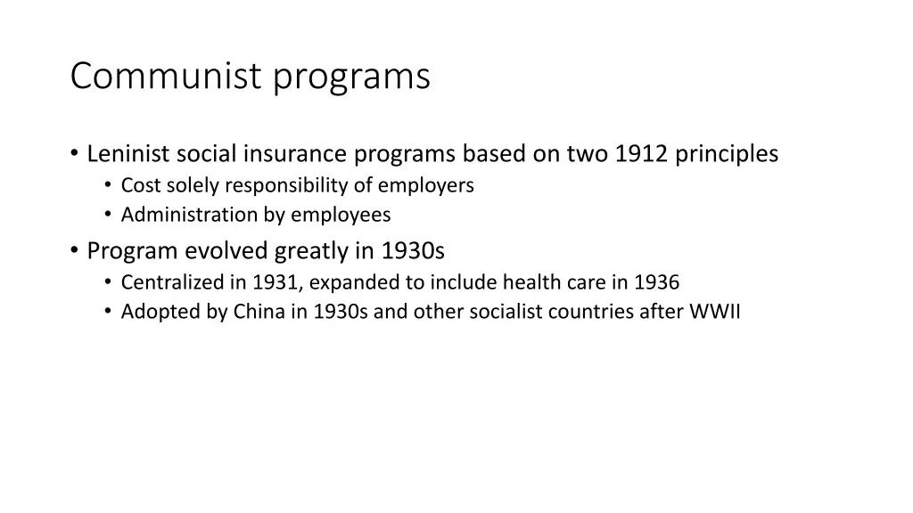 communist programs