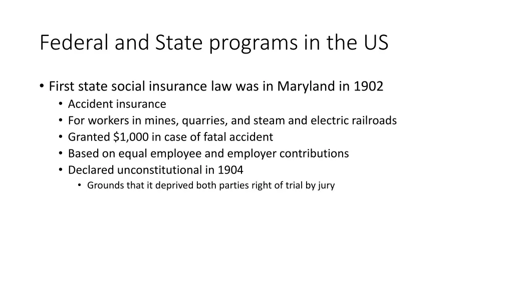 federal and state programs in the us