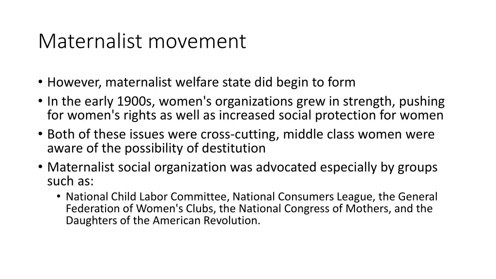 maternalist movement