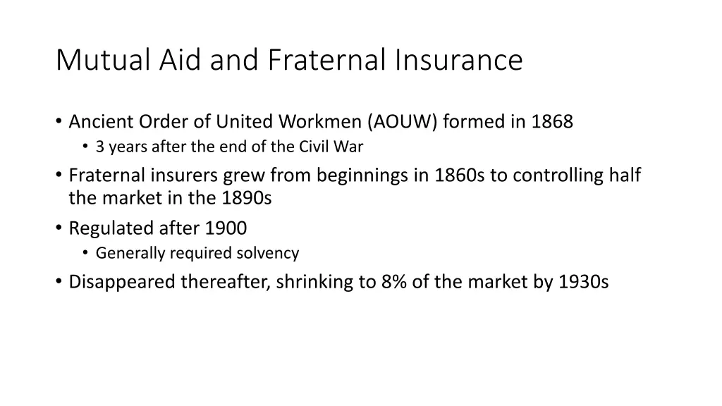 mutual aid and fraternal insurance