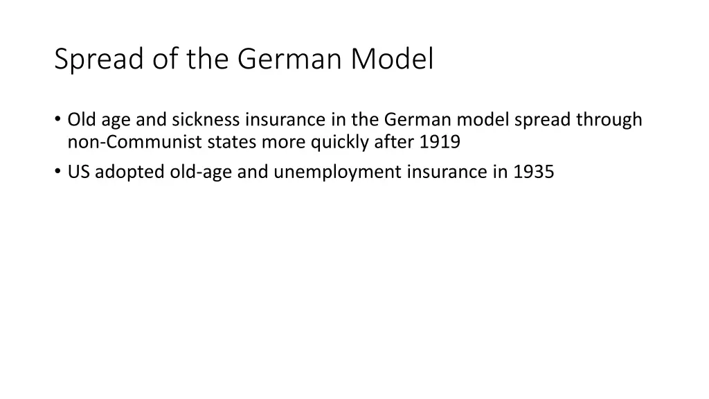 spread of the german model