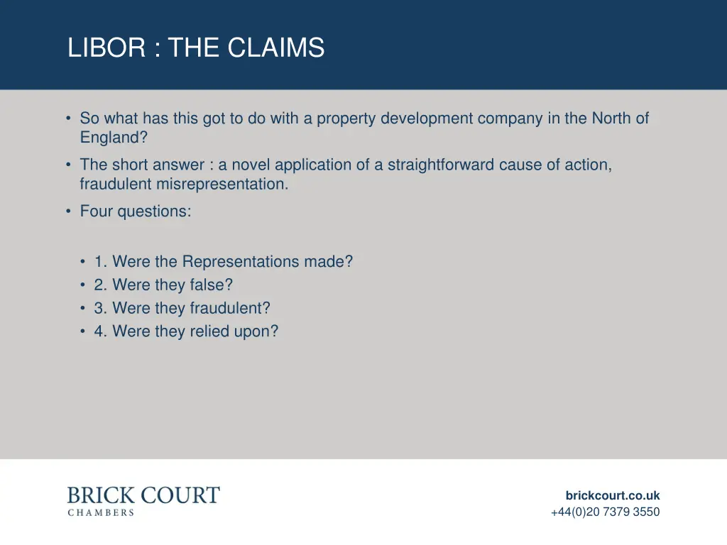 libor the claims