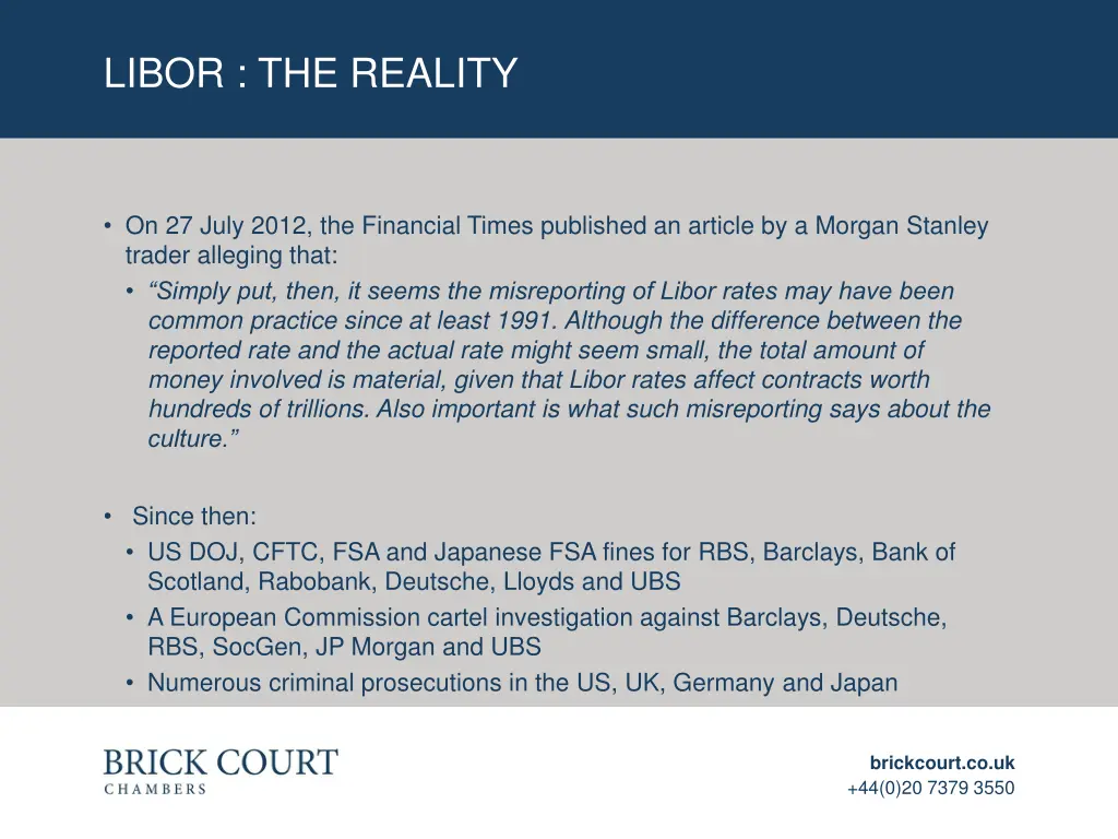 libor the reality