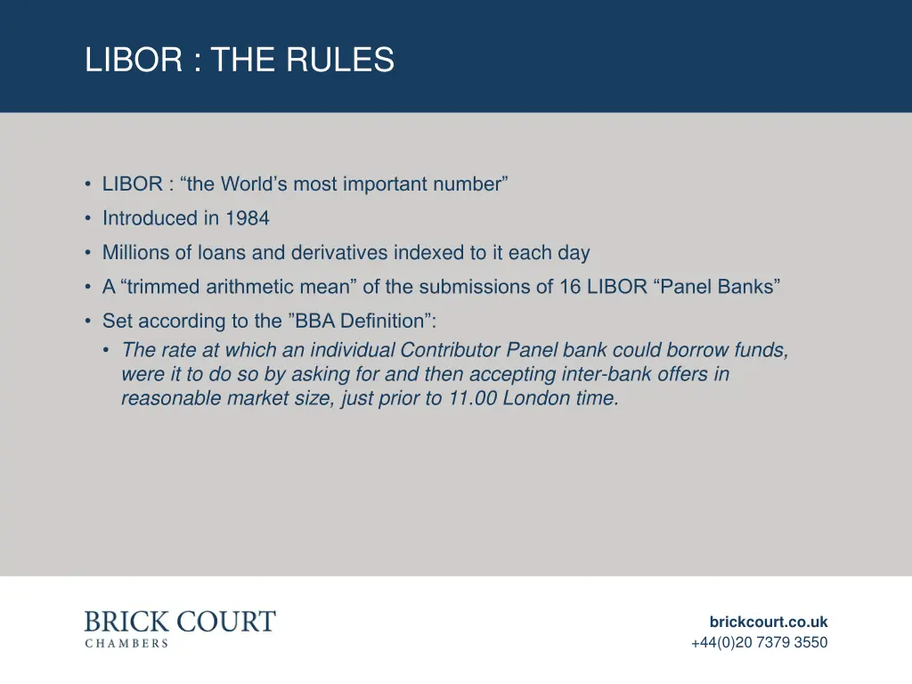 libor the rules