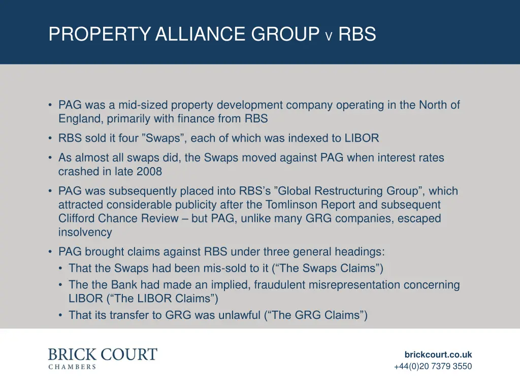 property alliance group v rbs