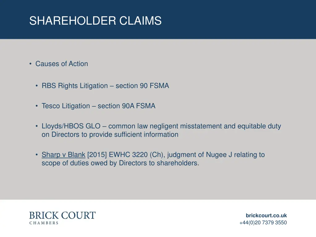 shareholder claims 3