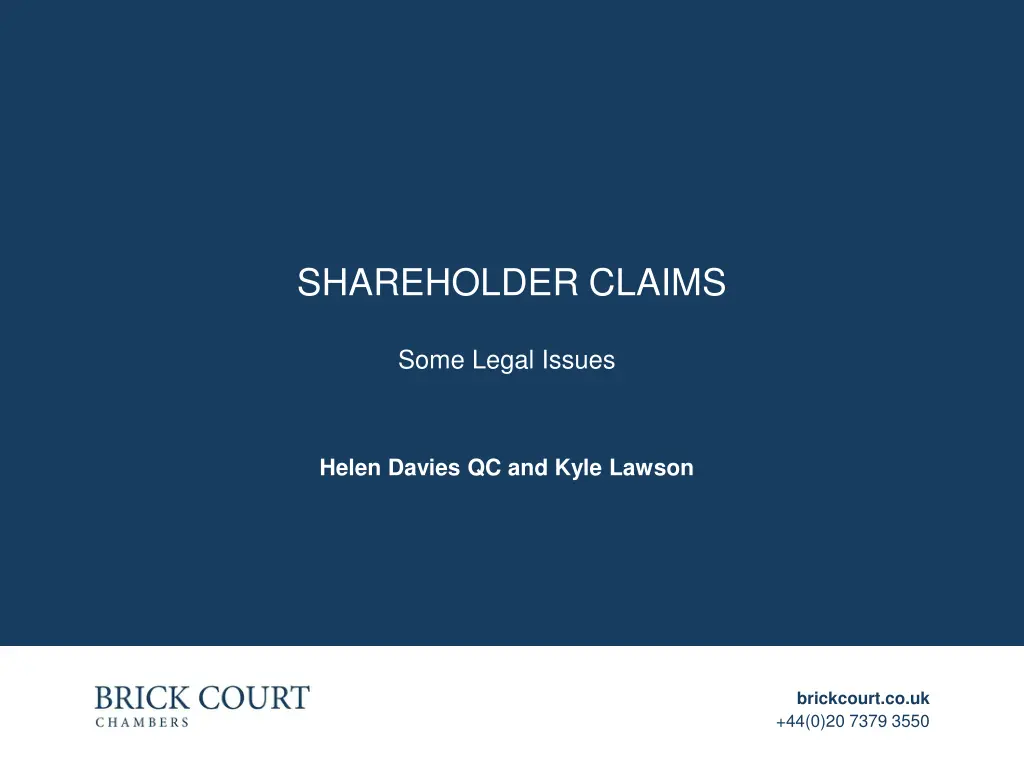 shareholder claims