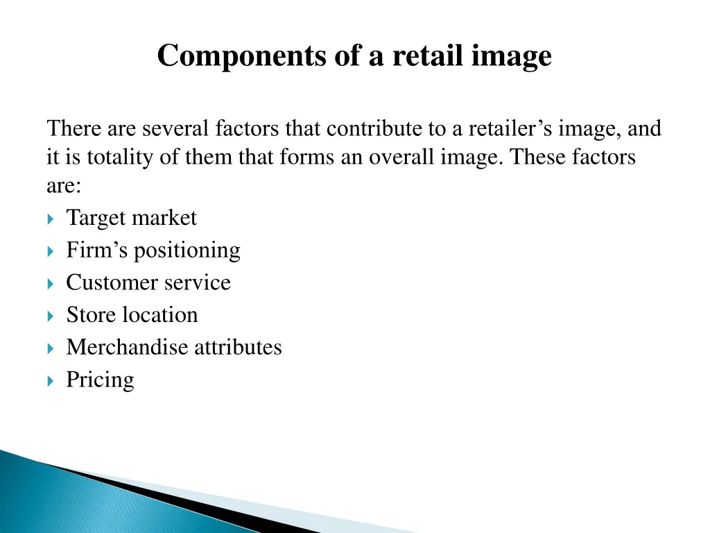 components of a retail image