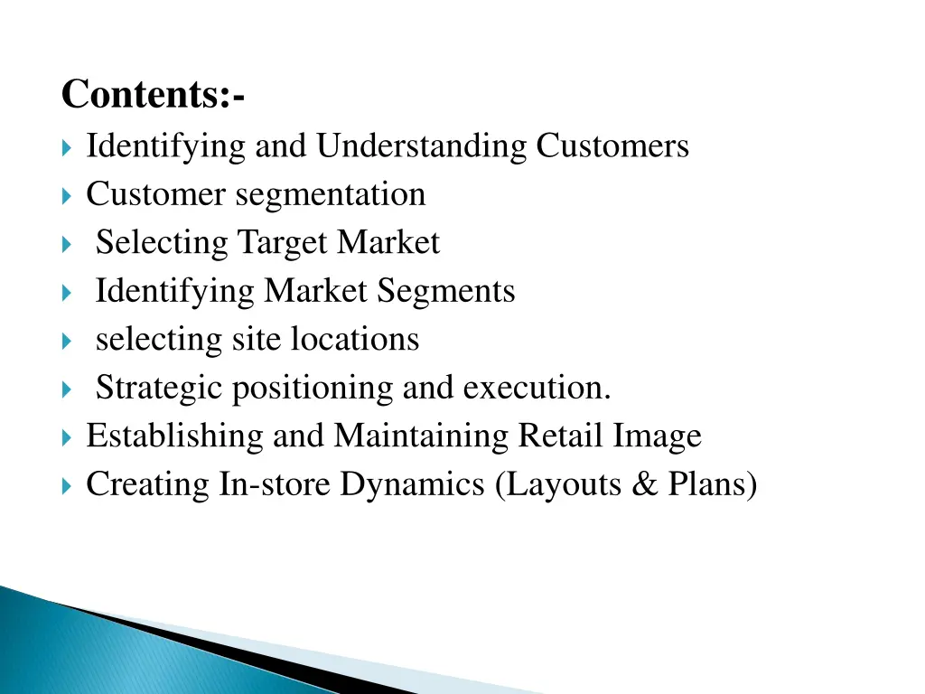 contents identifying and understanding customers