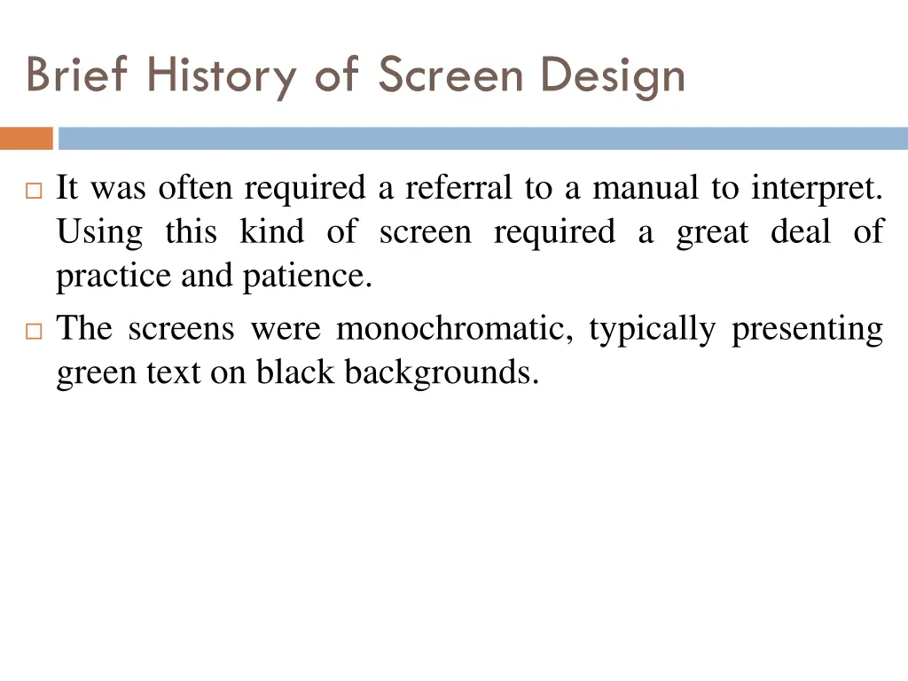 brief history of screen design 1