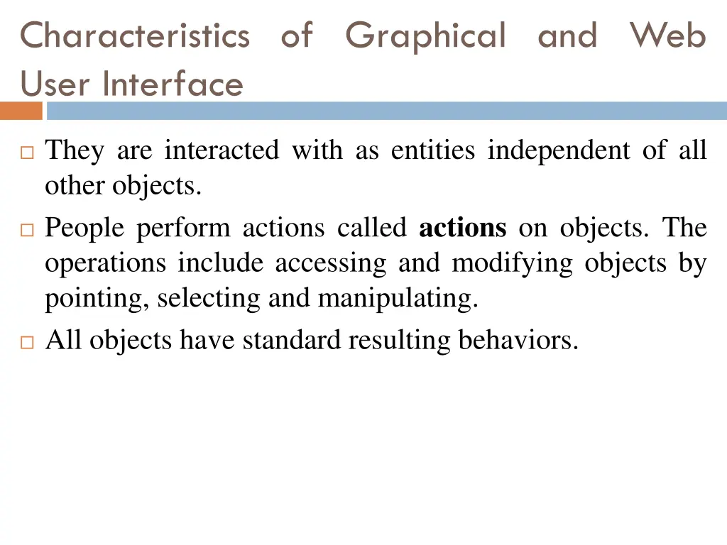 characteristics of graphical and web user 1