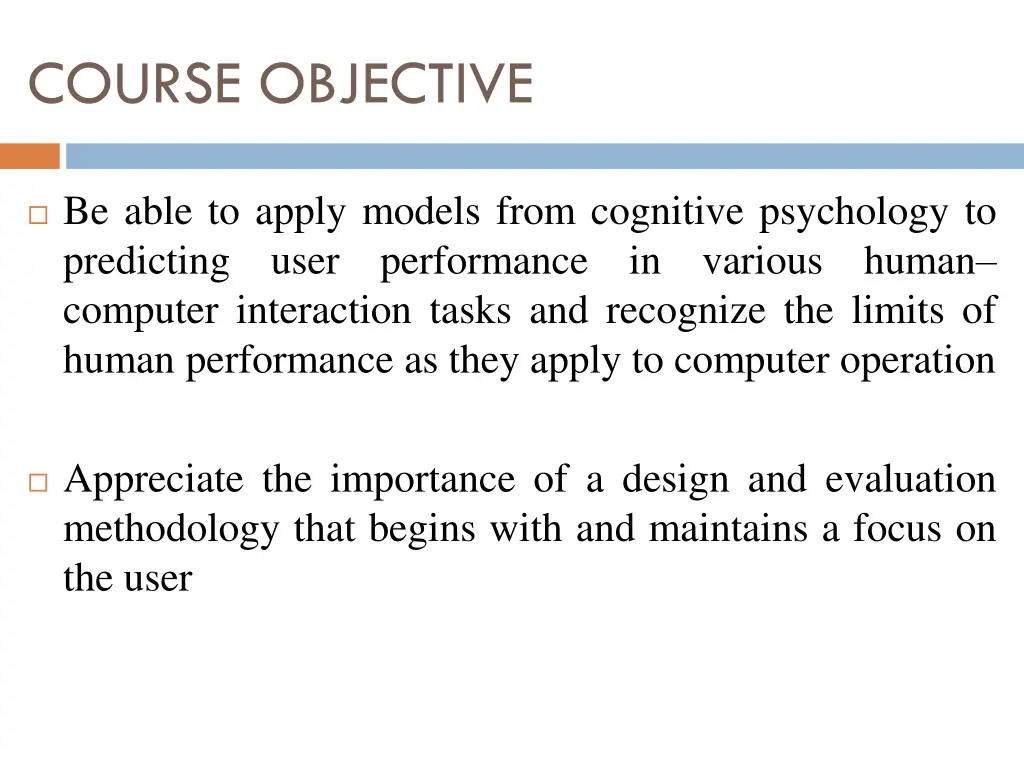 course objective 1