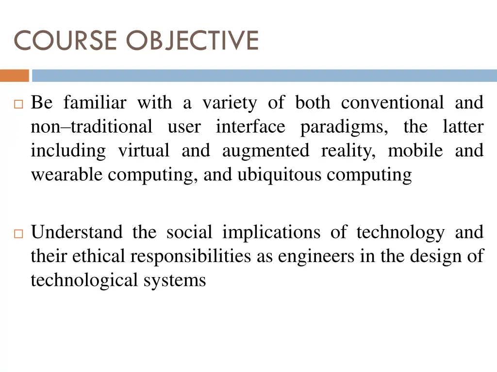 course objective 2