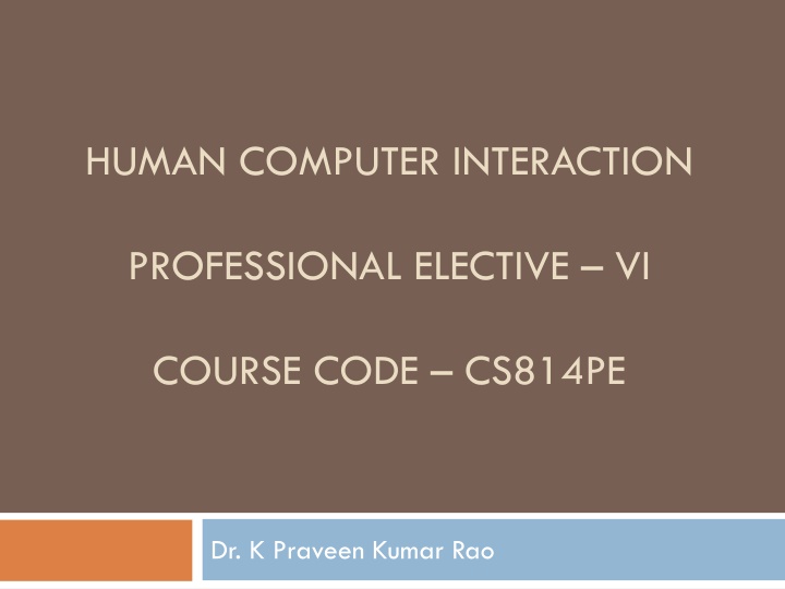 human computer interaction