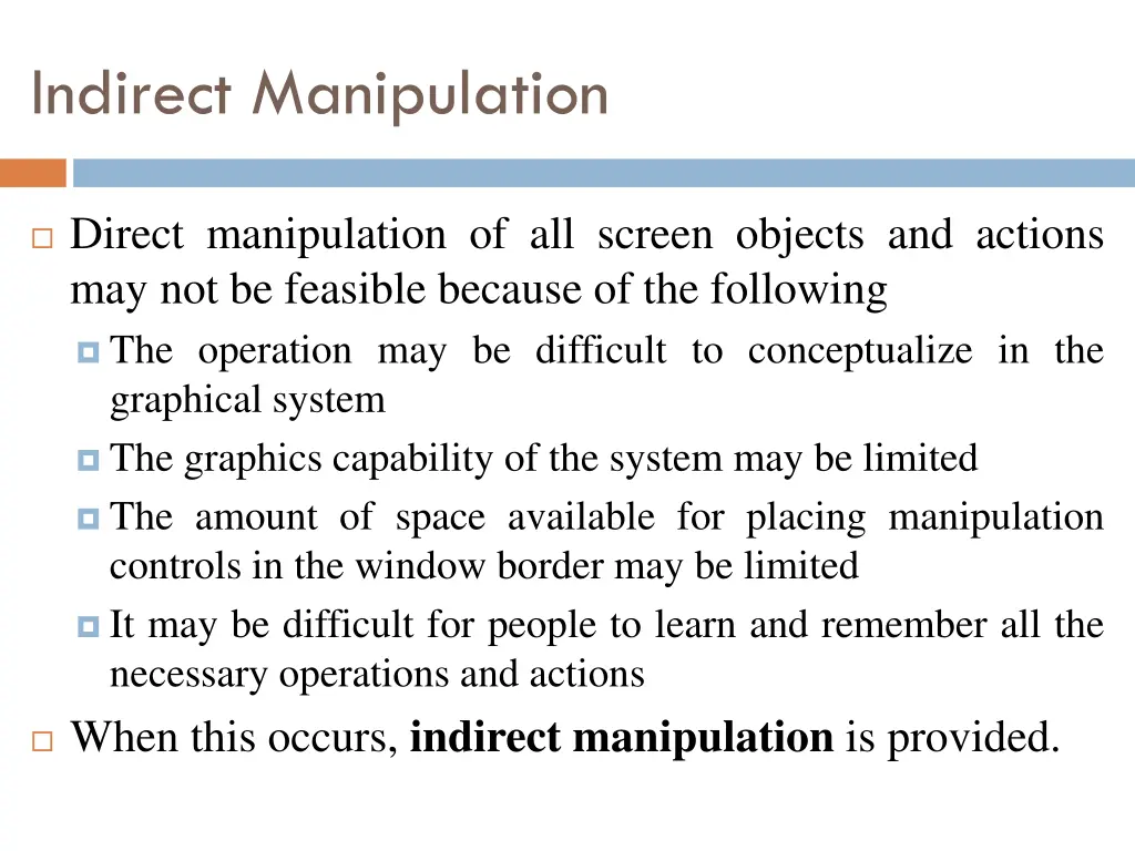 indirect manipulation