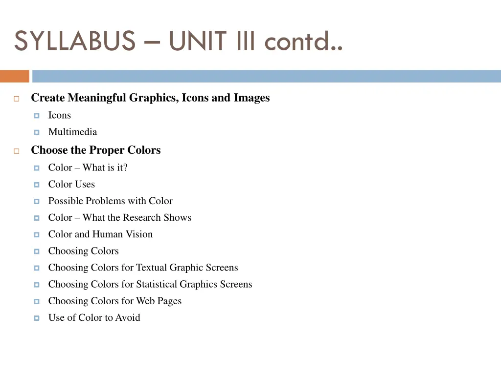 syllabus unit iii contd 1