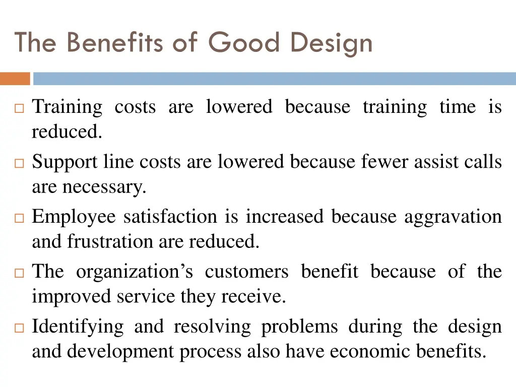 the benefits of good design 1