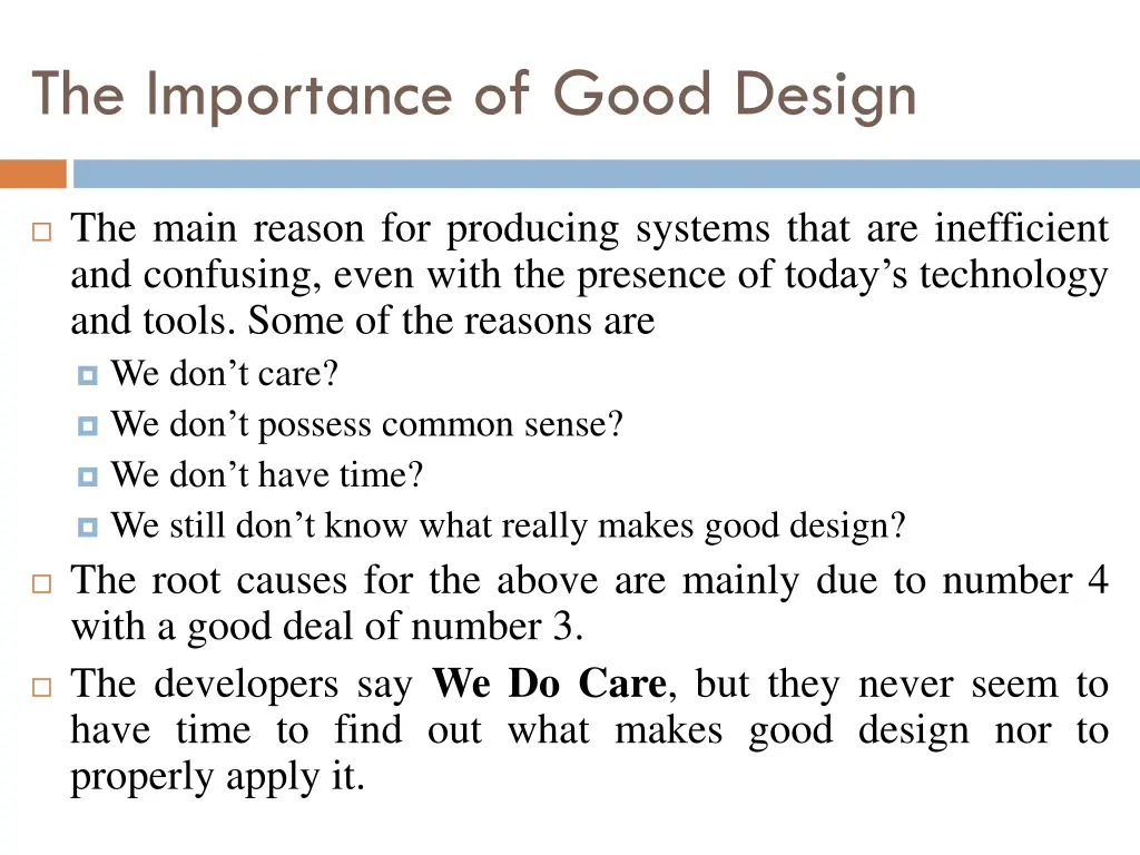 the importance of good design