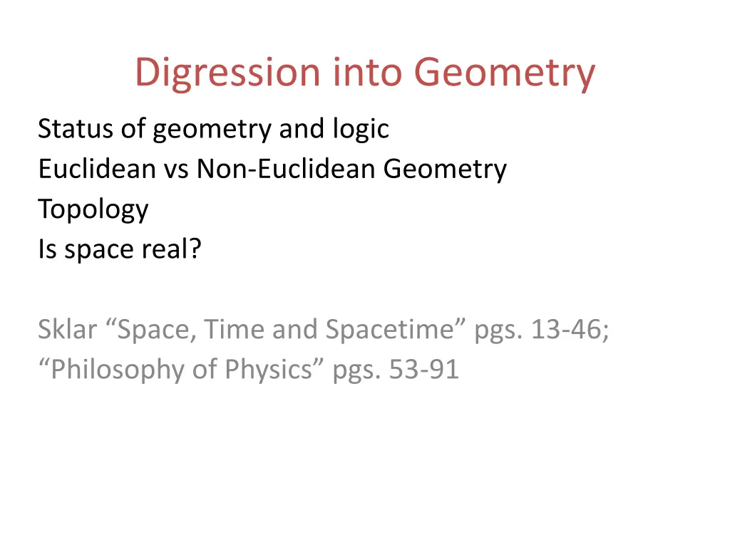 digression into geometry