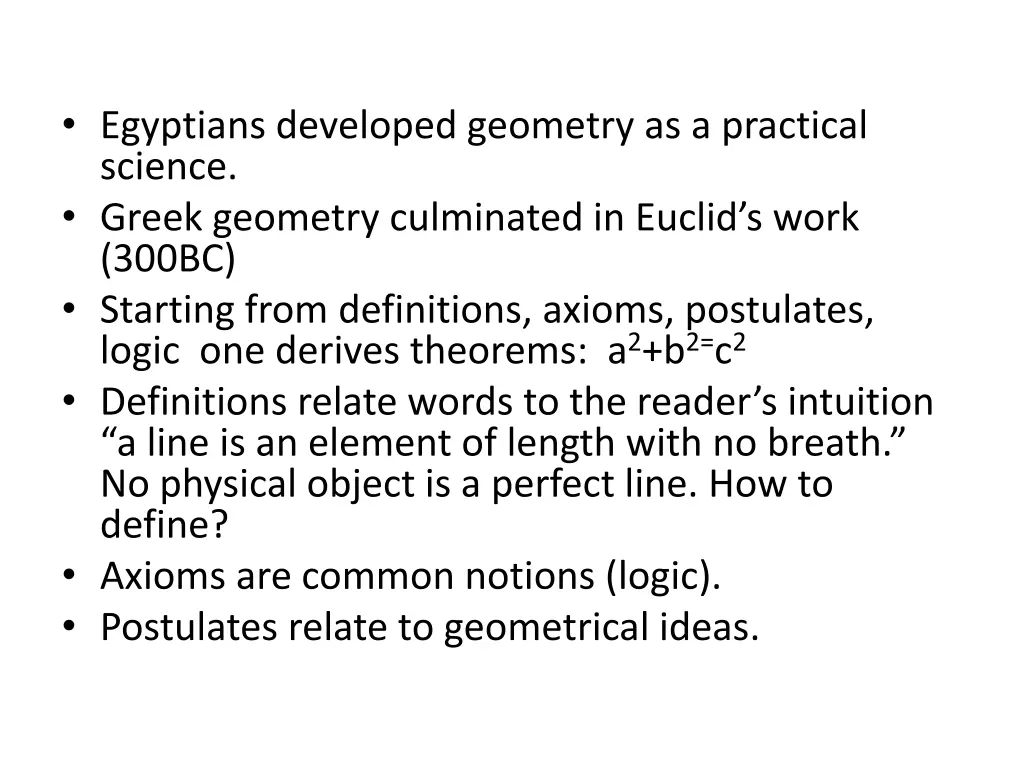 egyptians developed geometry as a practical