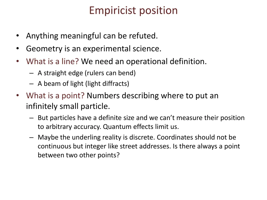 empiricist position