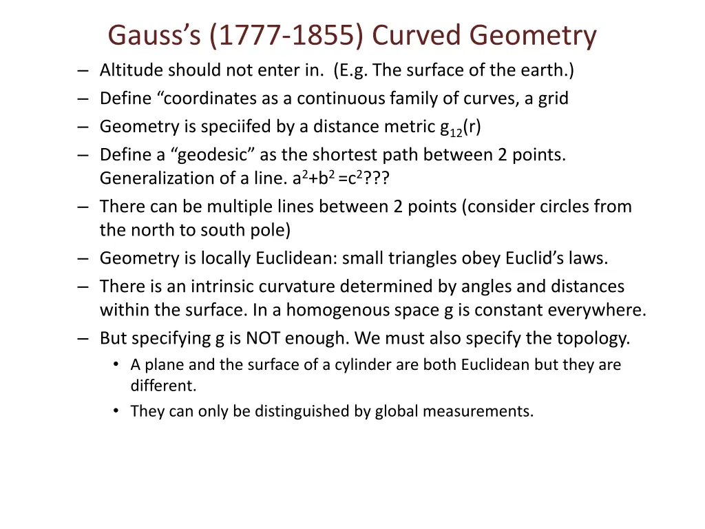 gauss s 1777 1855 curved geometry altitude should