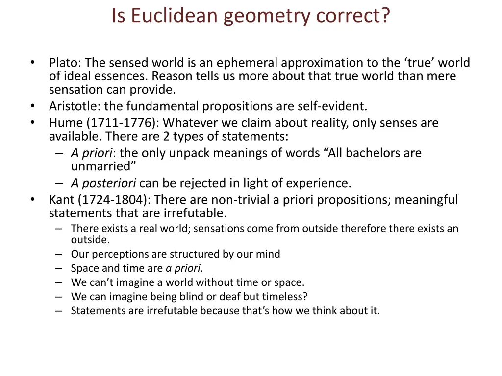 is euclidean geometry correct