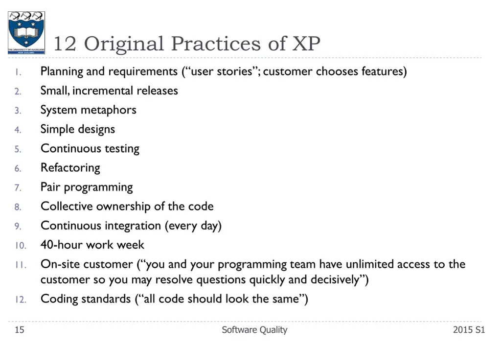 12 original practices of xp